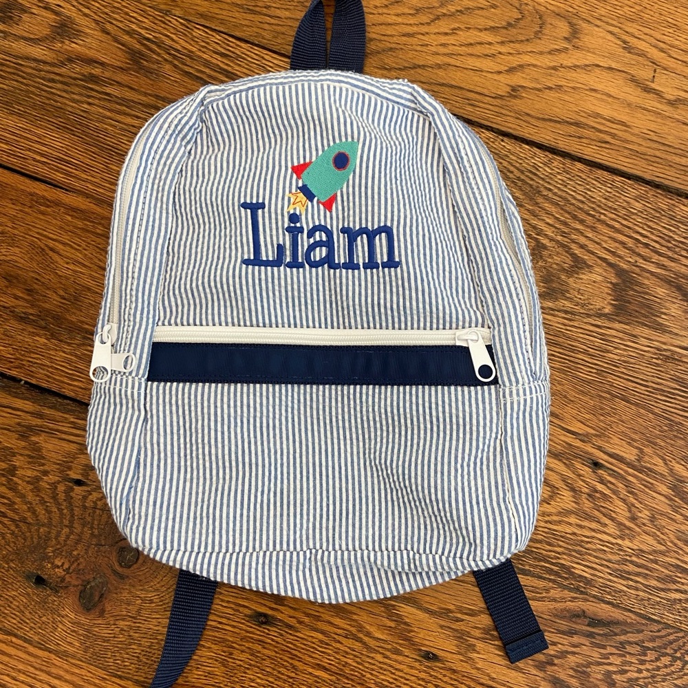 “Liam” seersucker backpack